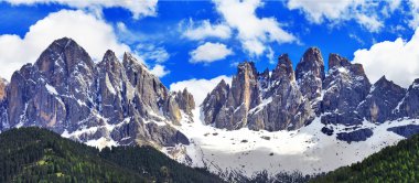 impressive Dolomites mountains, Val di Funes, north Italy clipart