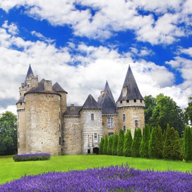 Fransa, dordogne bölge etkileyici Ortaçağ kaleleri