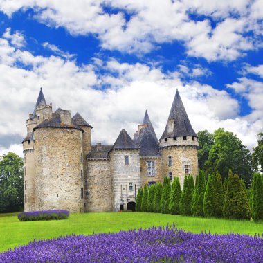 impressive medieval castles of France, Dordogne region clipart