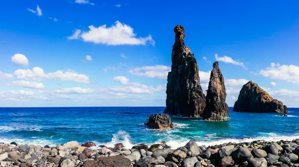 Природные Пейзажи Острова Мадейра Морской Пейзаж Удивительный Пляж Рибейра Фела — стоковое фото