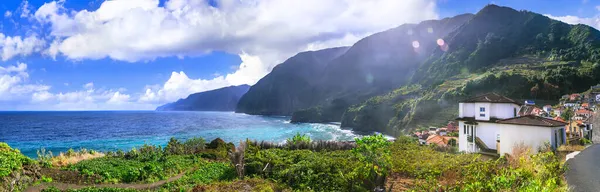 Madeira Island Nature Scenery Beautiful Coastal Village Seixal Northern Part — Stock Photo, Image