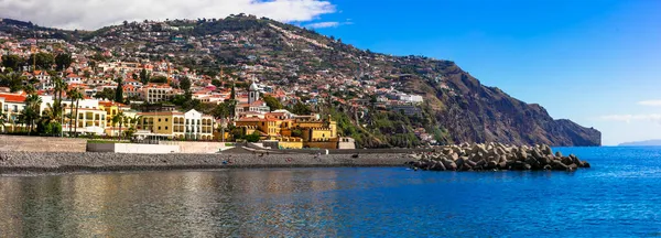 Ostrov Madeira Pohled Město Funchal Moře Pro Pevnost Sao Tiago — Stock fotografie