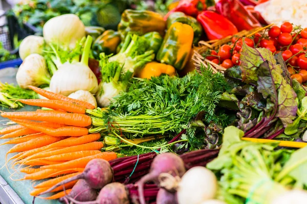 Veggetable Fruit Market Campo Fiori Rome Variety Mix Vegetables Close — Stock Photo, Image