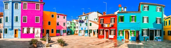 Luoghi Più Colorati Città Burano Villaggio Con Case Vivaci Vicino — Foto Stock