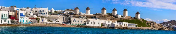 Grecia Viaggi Isola Lusso Mykonos Panorama Della Piccola Venezia Veduta — Foto Stock