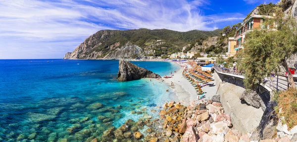 Włoski Letni Urlop Monterosso Mare Wieś Słynnym Parku Narodowym Cinque — Zdjęcie stockowe