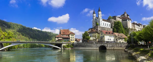 Suiza Viajes Puntos Referencia Aarburg Antigua Ciudad Medieval Con Impresionante — Foto de Stock