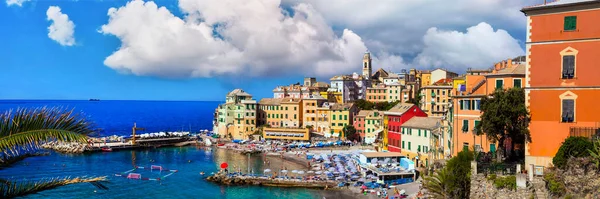 Legszínesebb Tengerparti Városok Közelében Genova Gyönyörű Bogliasco Falu Liguria Szép — Stock Fotó