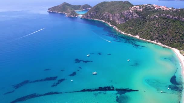 Grecia Scenario Naturale Spiagge Più Panoramiche Dell Isola Corfù Lunga — Video Stock