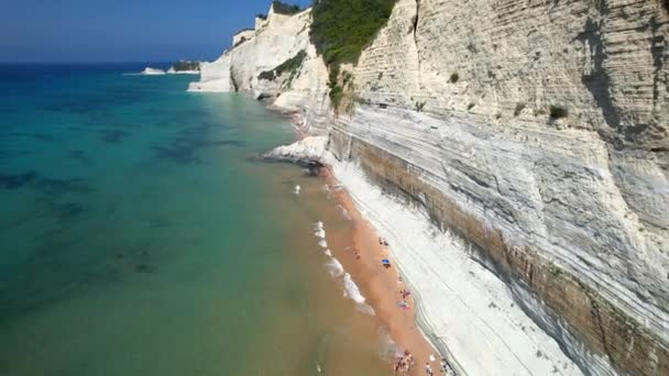 Grecia Viaggi Migliori Spiagge Dell Isola Corfù Splendida Spiaggia Selvaggia — Video Stock