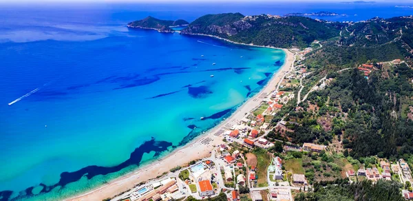 Best Scenic Beaches Corfu Island Long Beach Agios Georgios Pagon — Foto Stock