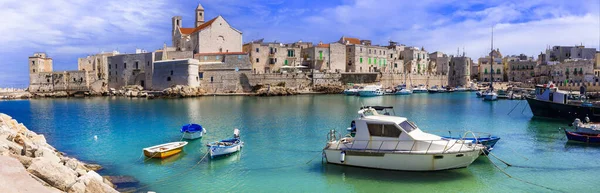 Italia Tradizionale Atmosferica Regione Puglia Con Villaggi Bianchi Barche Pesca — Foto Stock