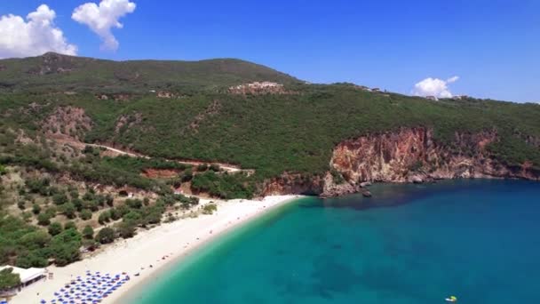 Most Scenic Popular Beaches Parga Town Beautiful Lichnos Greece — Video