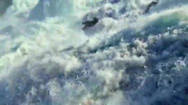 Rheinfall (Rhine Falls) aerial view - biggest waterfall in Europe in Schaffhausen ,Switzerland- German border