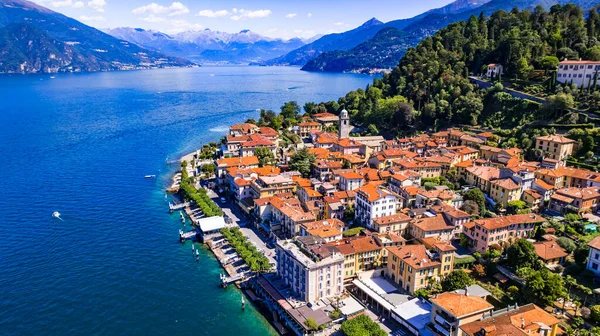 One Most Beautiful Lakes Italy Lago Como Aerial Panoramic View — Photo