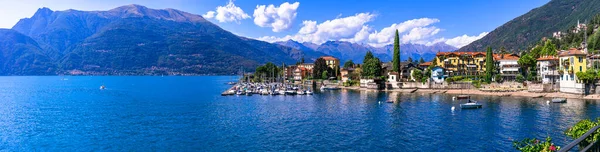 Stylizacja Sielankowej Scenerii Jeziora Niesamowite Lago Como Panoramiczny Widok Piękne — Zdjęcie stockowe