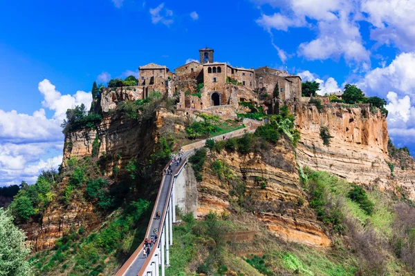 Jedna Nejkrásnějších Italských Vesnic Civita Bagnoregio Zvaná Město Duchů Oblíbená — Stock fotografie