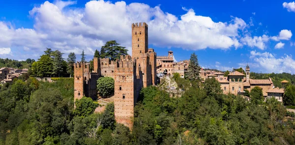 Středověká Města Hrady Emilia Romagna Itálie Město Castel Arquato Hrad — Stock fotografie