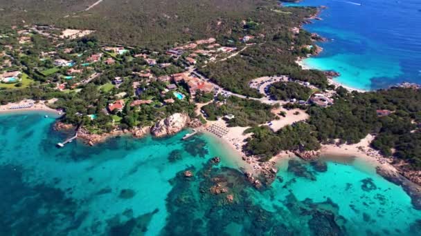 Île Sardaigne Célèbre Avec Magnifiques Plages Drone Aérien Vidéo Capriccioli — Video