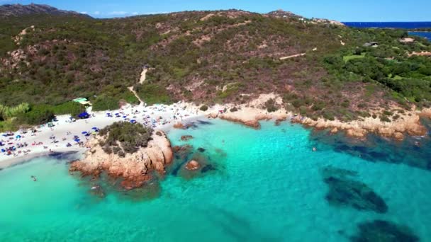 Острів Сардинія Відомий Прекрасними Пляжами Повітряний Дрон Відео Пляжу Козерозі — стокове відео