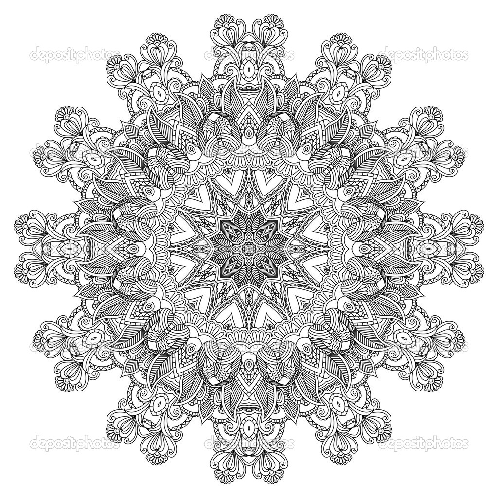 Ornamental round. Decorative lace background