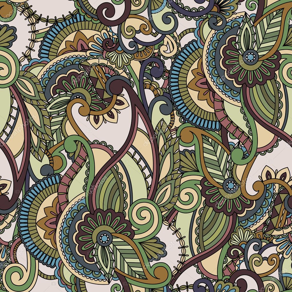 Seamless pattern background. Paisley design Stock Vector Image by ...