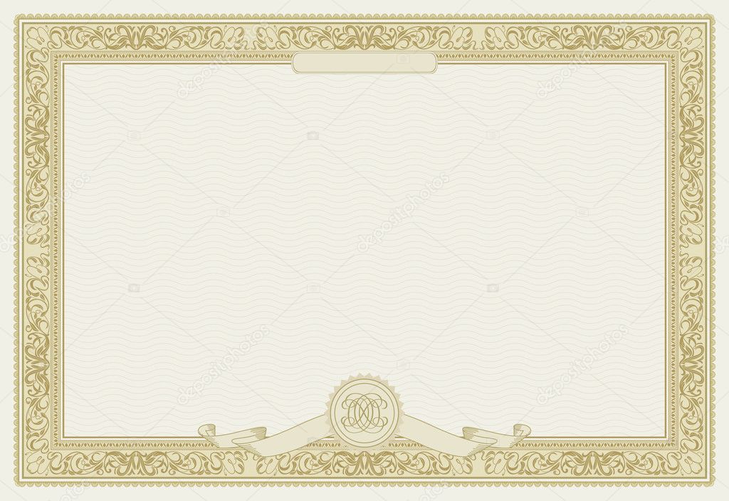 Editable vector certificate template with ornamental border