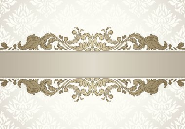 antik stilde metin Vintage süslü çerçeve şablonu. Düğün