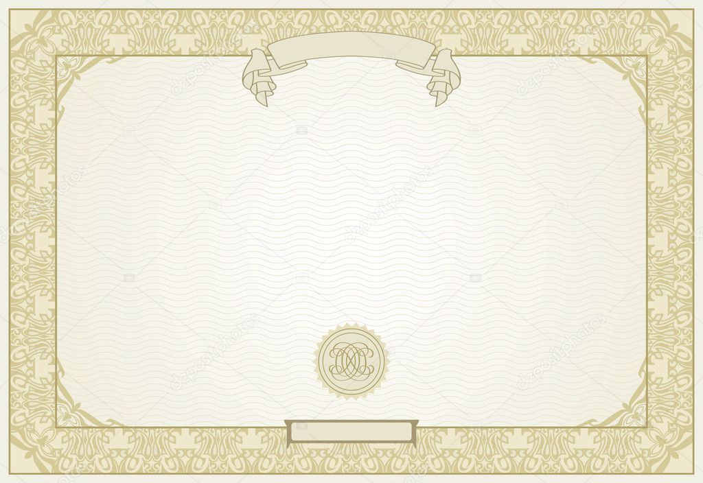 Editable certificate template with ornamental border, in modern