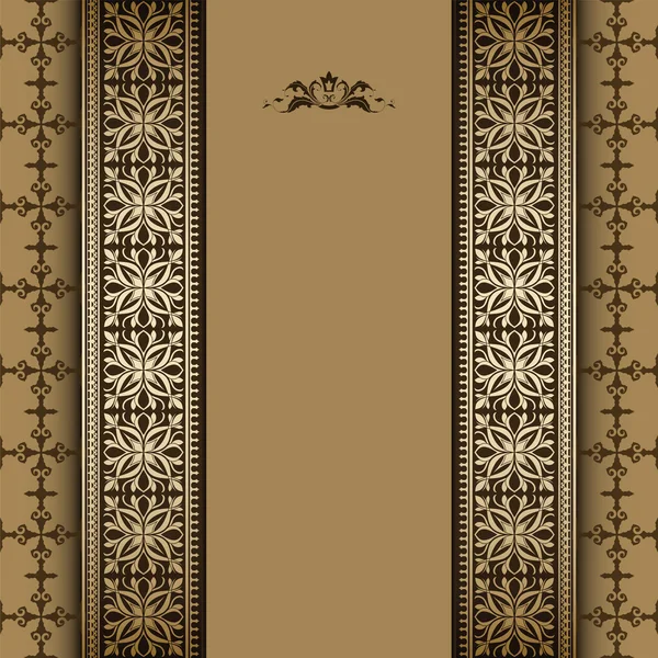 Fundo vintage, moldura de ornamento de ouro floral, estilo de elegância , — Vetor de Stock