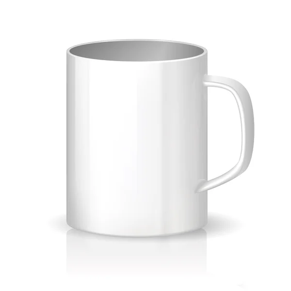 Fotorealisztikus cup-fehér háttér — Stock Vector