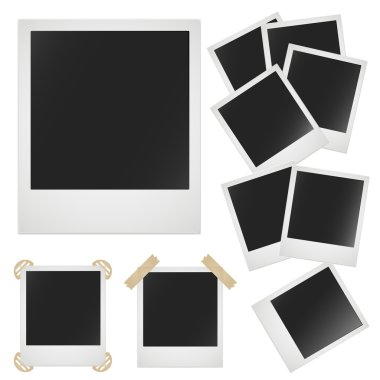 Polaroid fotoğraf çerçevesi beyaz zemin üzerinde. vektör resim