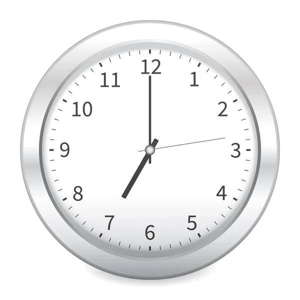Reloj sobre fondo blanco — Vector de stock