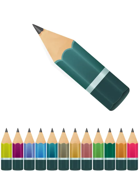 Ensemble de crayons vectoriels sur fond blanc — Image vectorielle