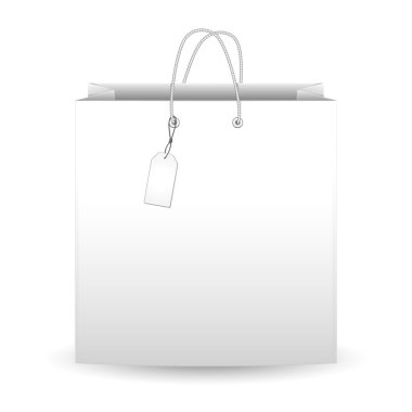 Alışveriş Torbası beyaz arka planda izole edildi. Vektör illüstrasyonu