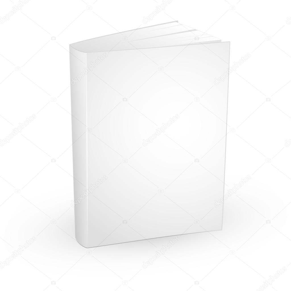 Blank book cover on white background. Vector illustration