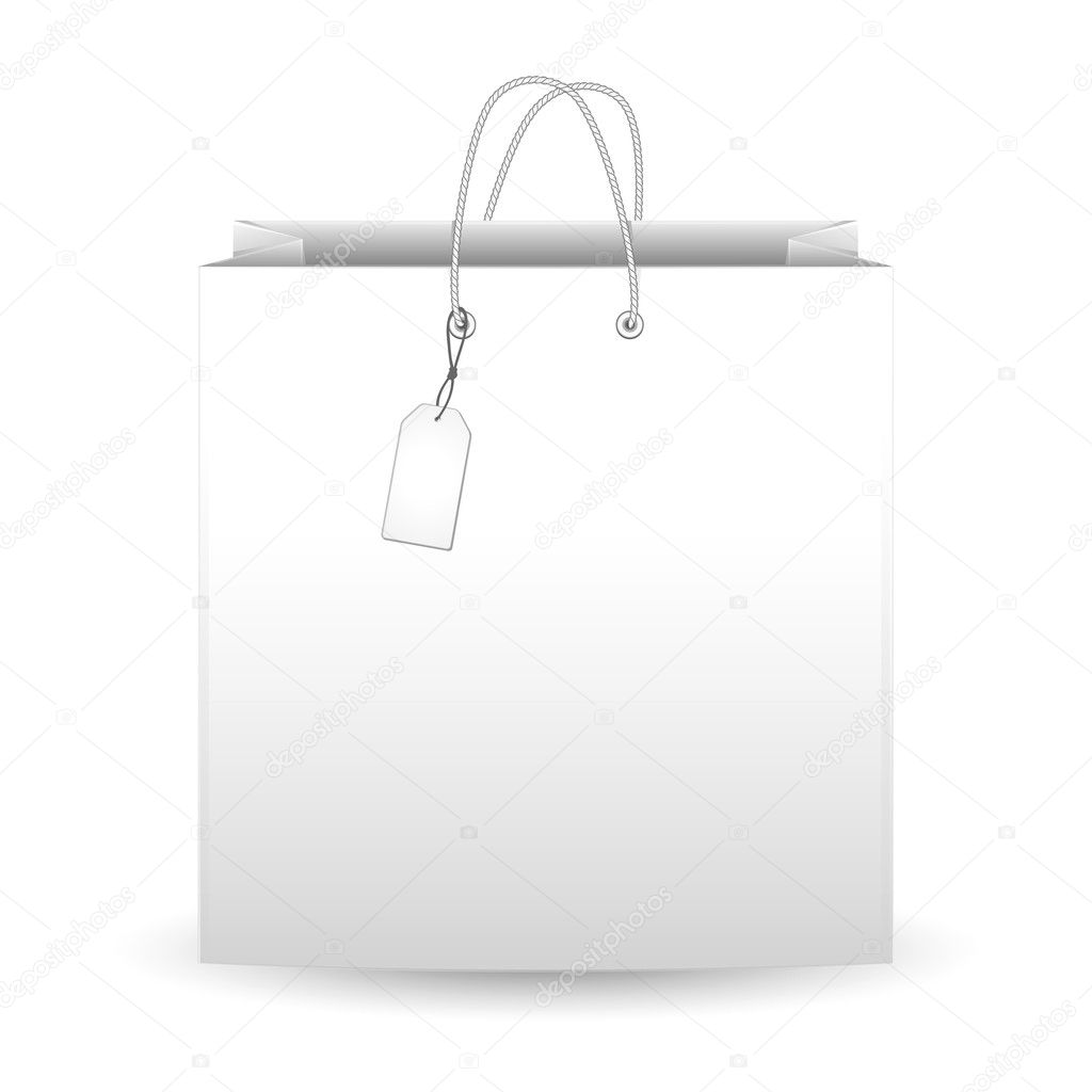 Shopping bag isolated on white background. Vector illustration