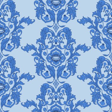 damasko çiçek Dikişsiz desen tasarımı için. vektör çizim