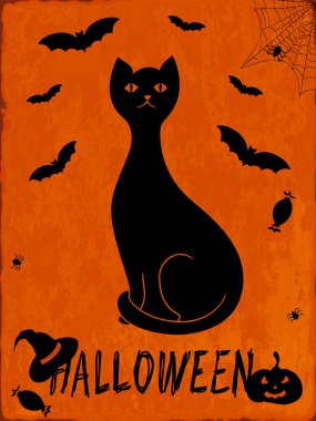 Cadılar Bayramı geçmişi. Vektör illüstrasyonu