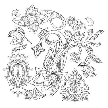 desenli desen çizilmiş kümesi. etnik tasarım