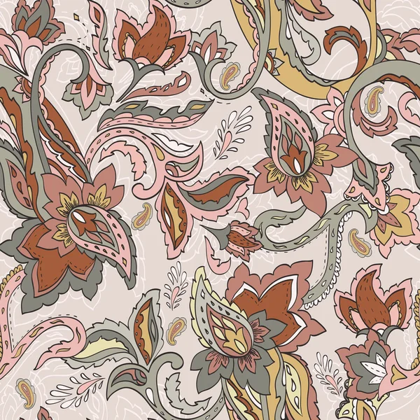 Paisley-Muster. Ethnisches Design. nahtloser Hintergrund, Vektor illu — Stockvektor