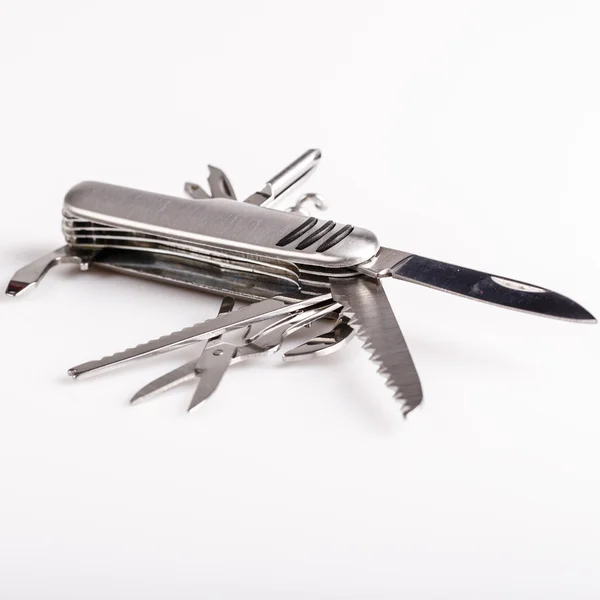 Metallic swiss army knife — Stock Photo, Image