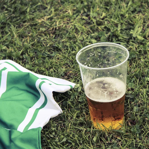 Beer and football dress — Stock Photo, Image