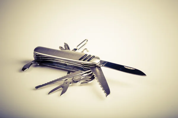 Metallic swiss army knife — Stock Photo, Image