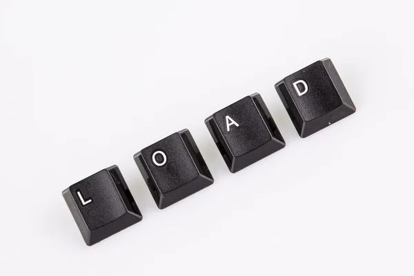 Load word written with black computer buttons over white — Stock Photo, Image