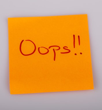 Yapışkan not iletisi izole beyaz - oops!