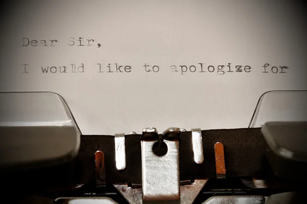 Text Dear Sir typed on old typewriter — Stock Photo, Image