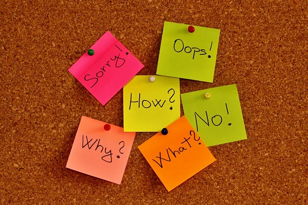 Notice board with sticky note pads — Stock Photo, Image