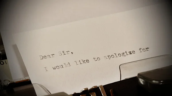 Text Dear Sir typed on old typewriter — Stock Photo, Image