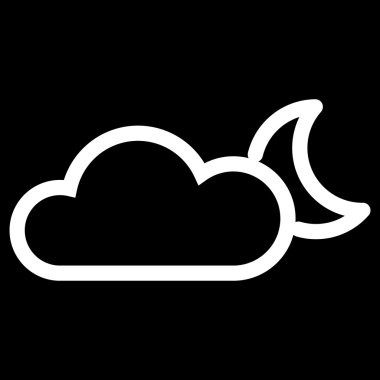 bulut ve ay ile hava durumu web simgesi